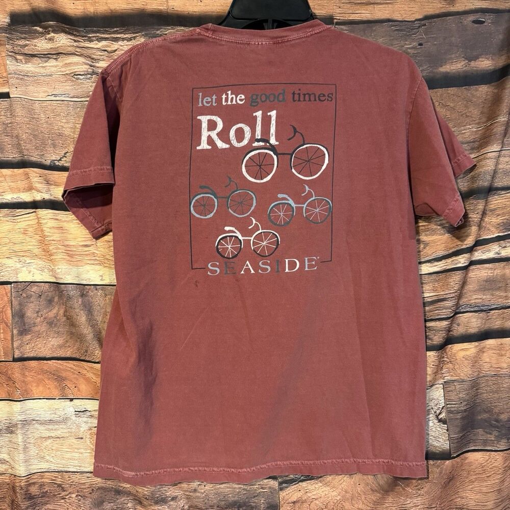 Comfort Colors Seaside Florida Shirt Kids XL Red Let the Good Times Roll Bicycle